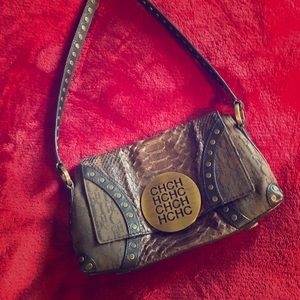 Snake trimmed patchwork bag. Real fine leather !!